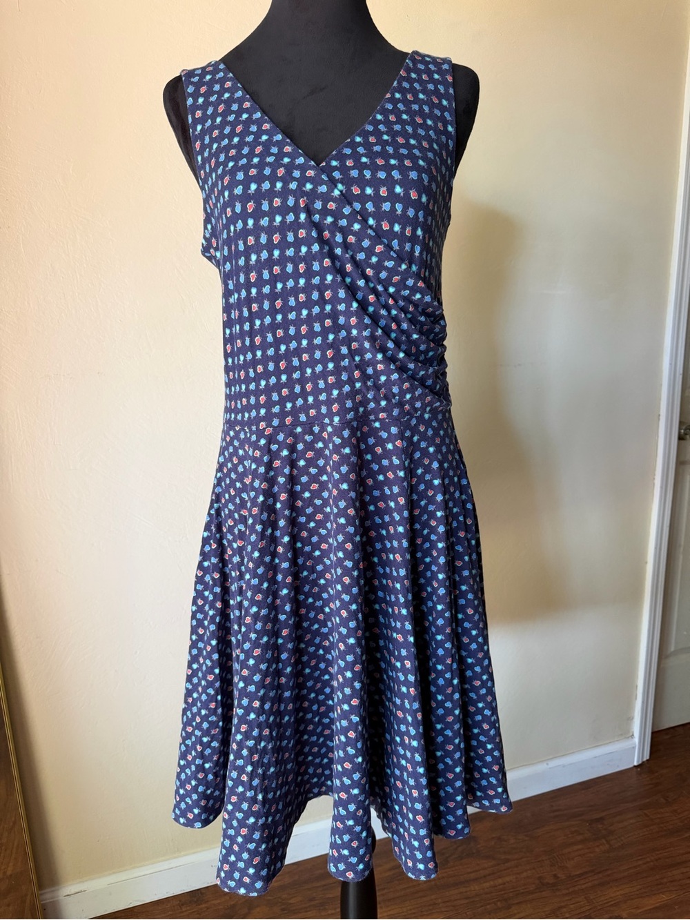 Polka dot heart dress betsey Johnson soft swing dress comfy summer large